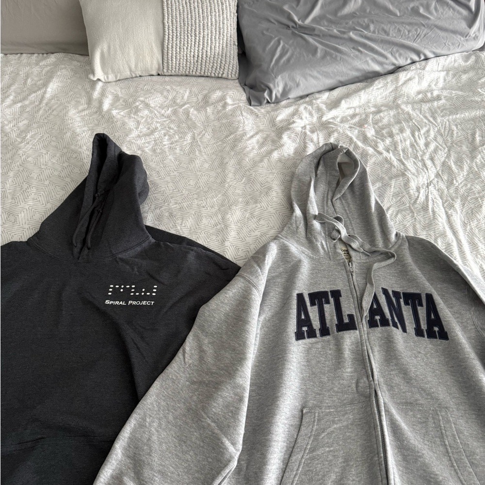 Navy Hoodie and Gray Atlanta Zip-Up Hoodie